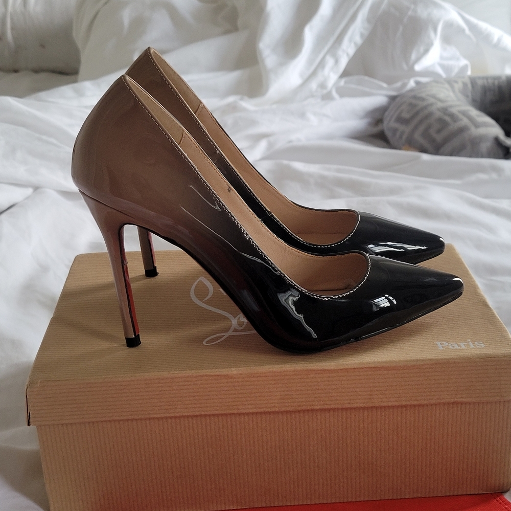 Red Bottom Ombre Patent Pump